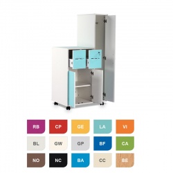 Bristol Maid Two-Tone Bedside Cabinet with Right-Hand Wardrobe (Cupboard and Two Top Drawers)